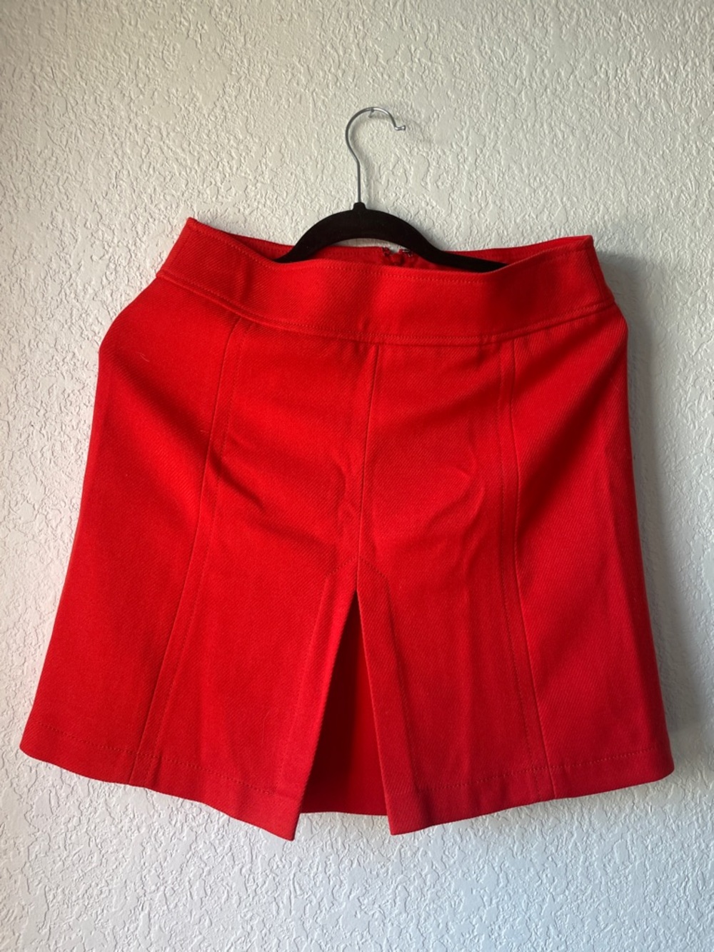 LOFT Red Skirt with Front Vent